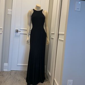 NWT XSCAPE Black Long Sleeveless Evening Dress sz 14